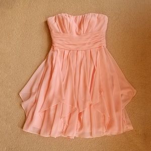David's Bridal Strapless Chiffon Dress